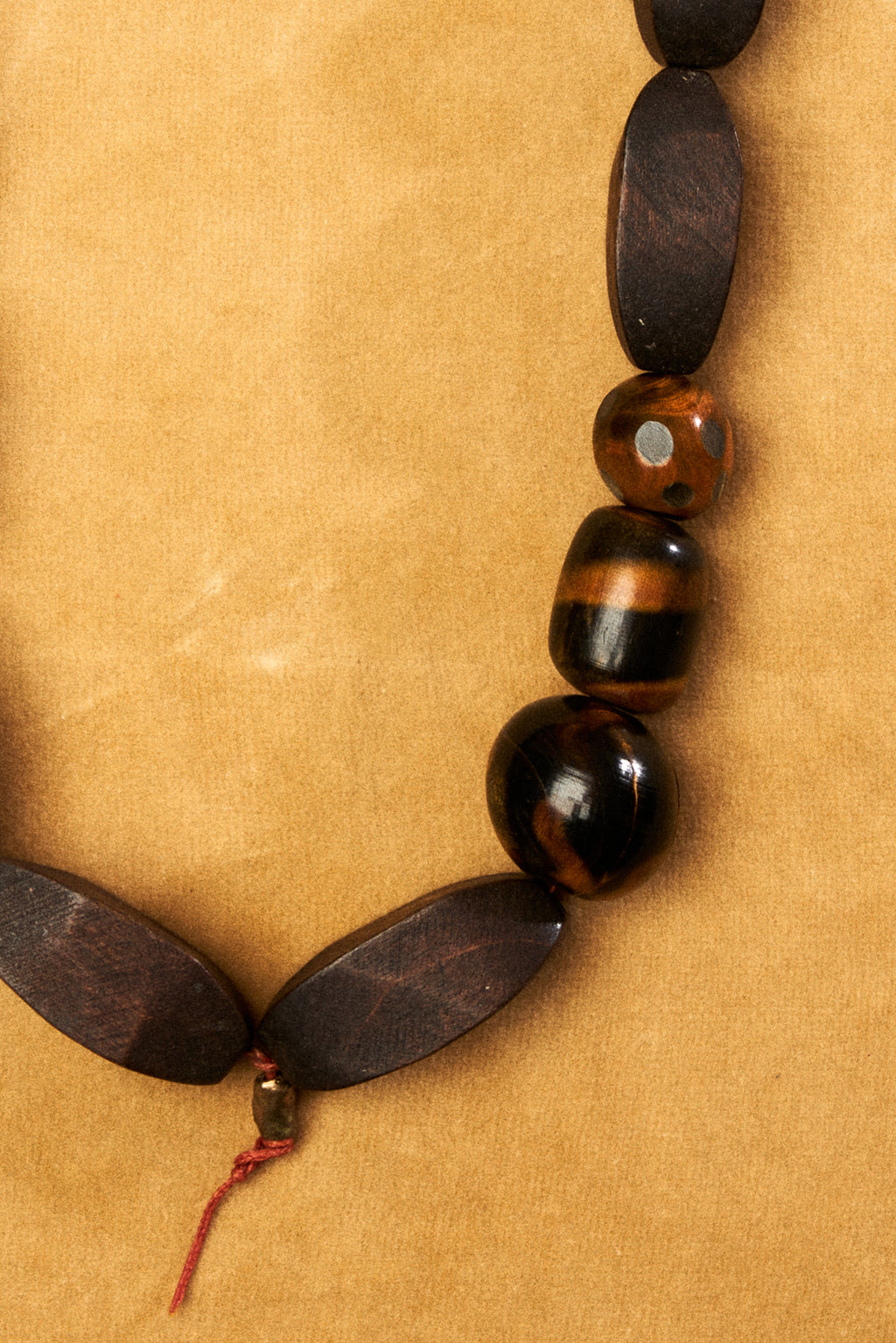 Wooden Necklace with Seed Accents