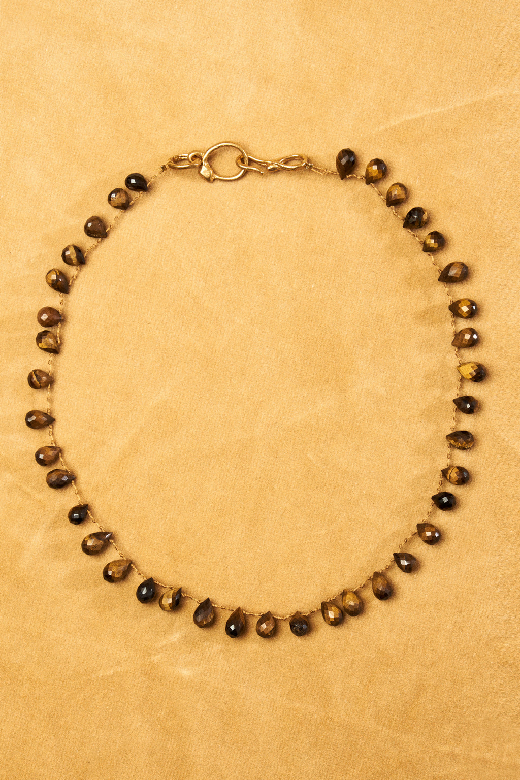 Tiger's Eye Tear Drop Bead Necklace