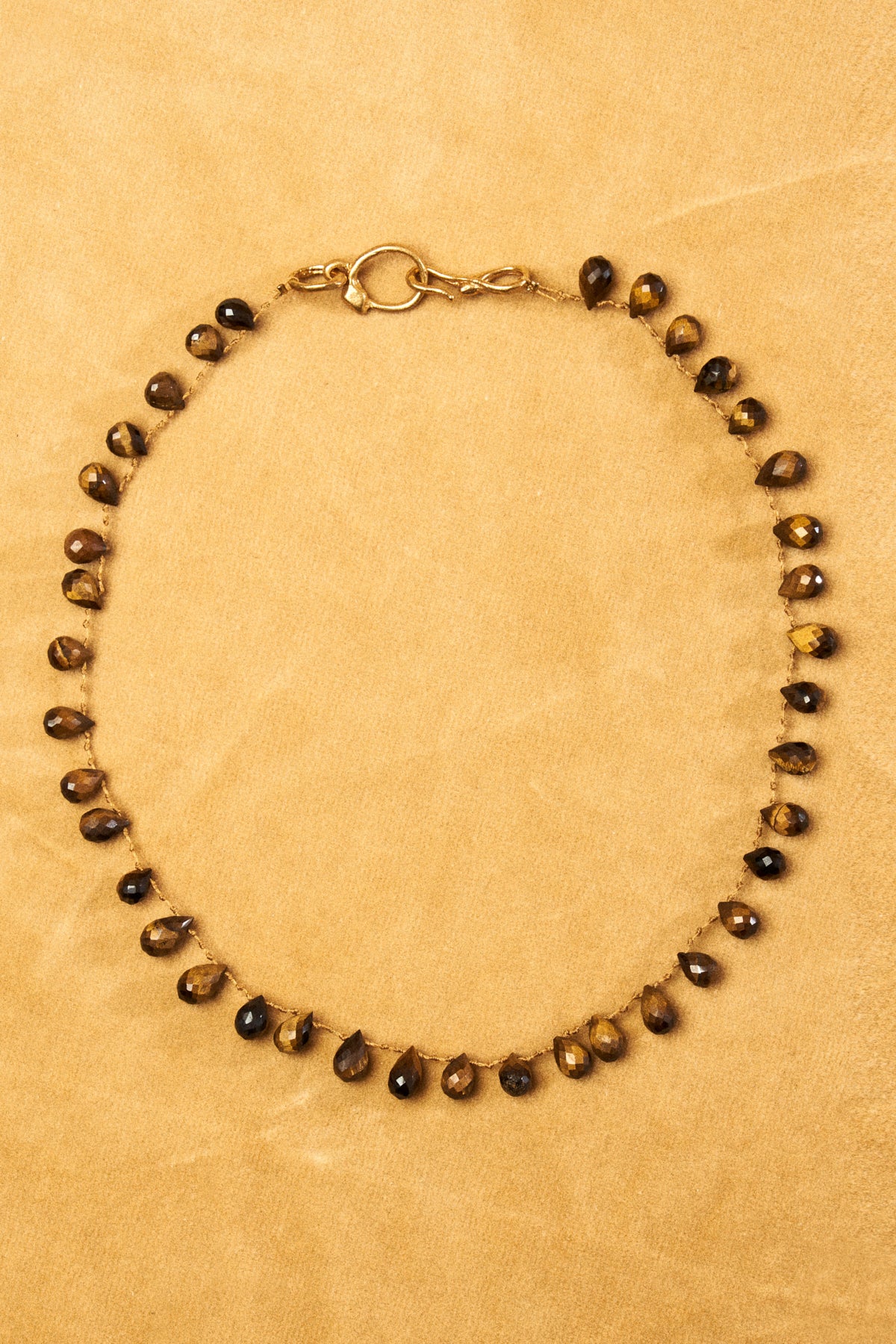 Tiger's Eye Tear Drop Bead Necklace
