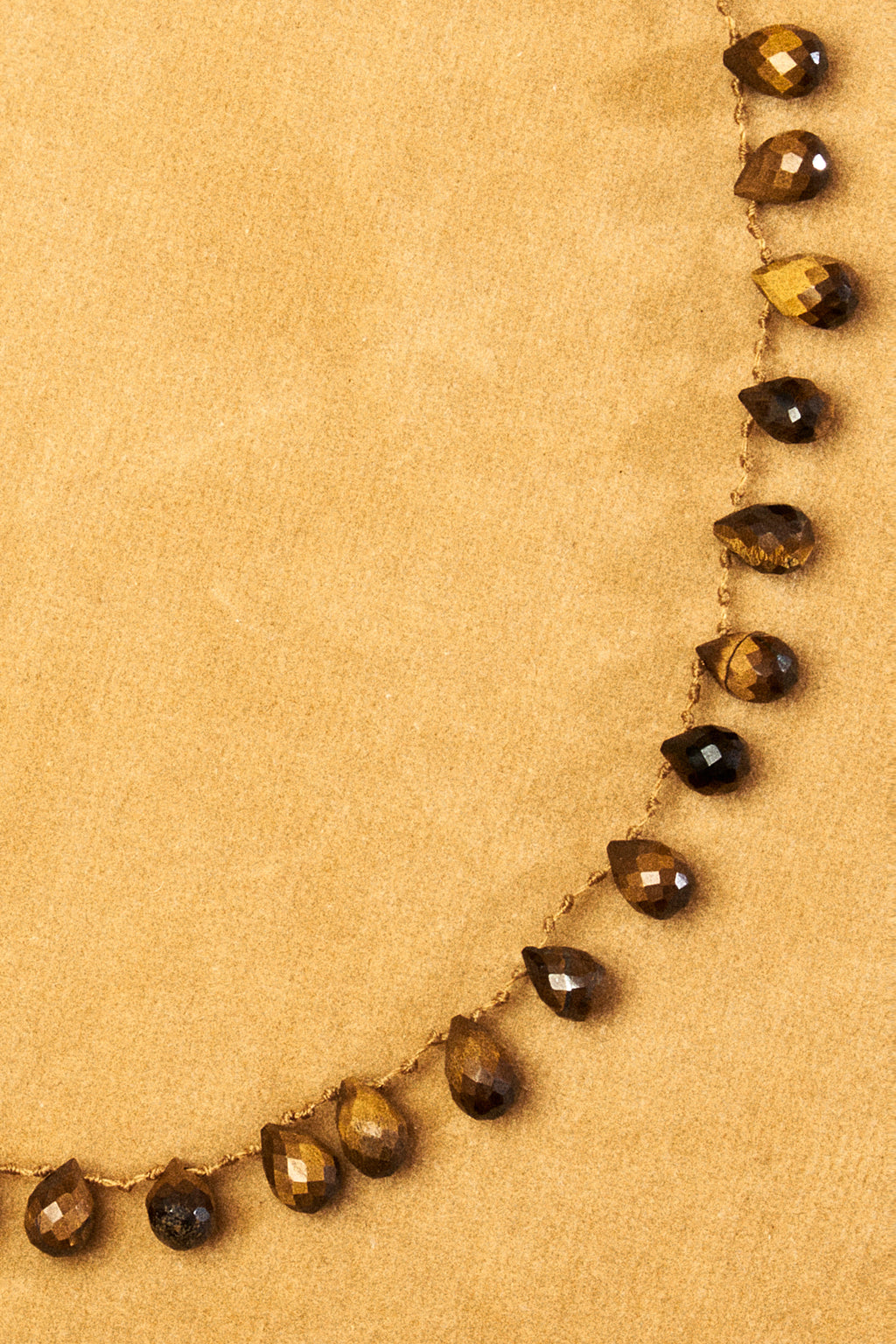 Tiger's Eye Tear Drop Bead Necklace