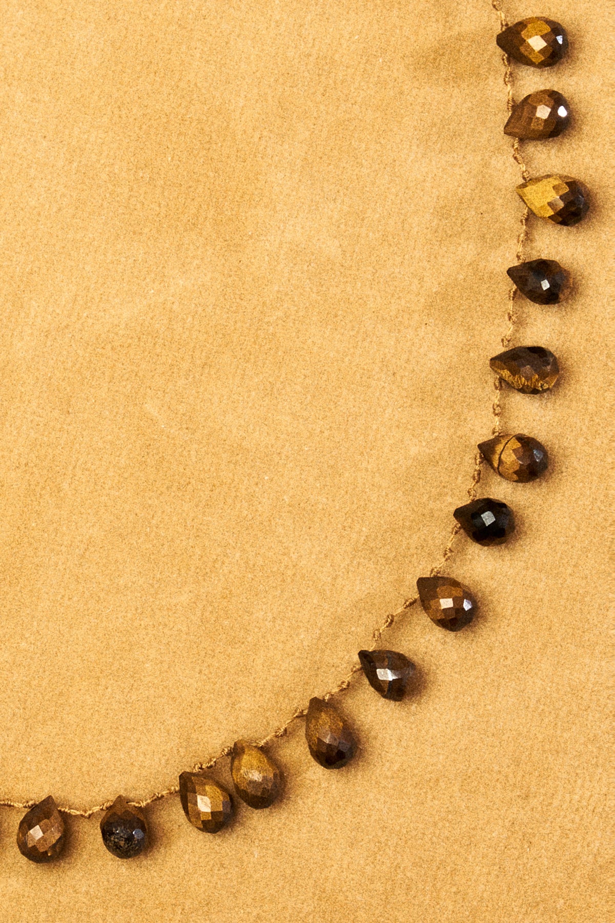 Tiger's Eye Tear Drop Bead Necklace