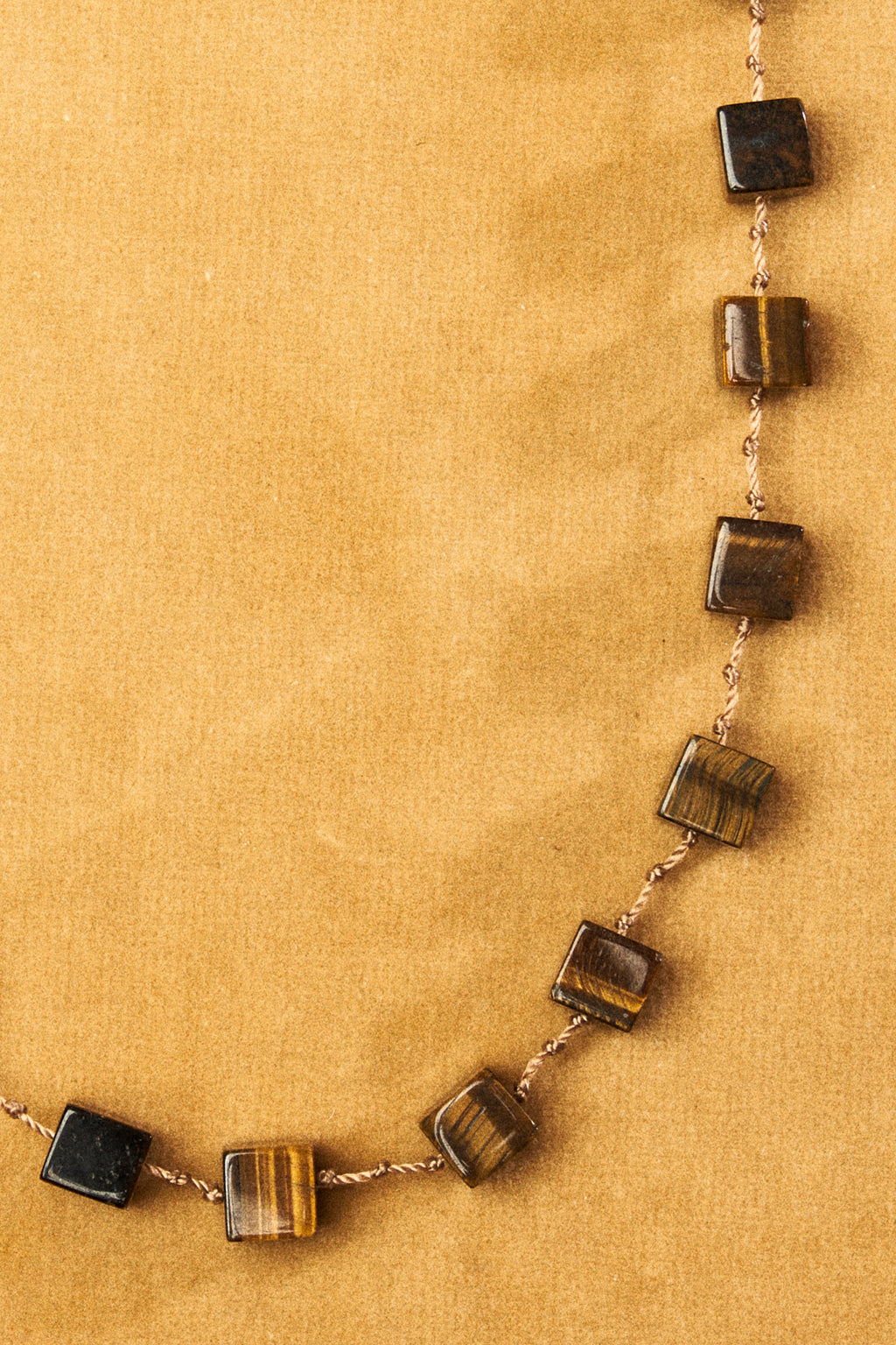 Tiger's Eye Cube Bead Necklace