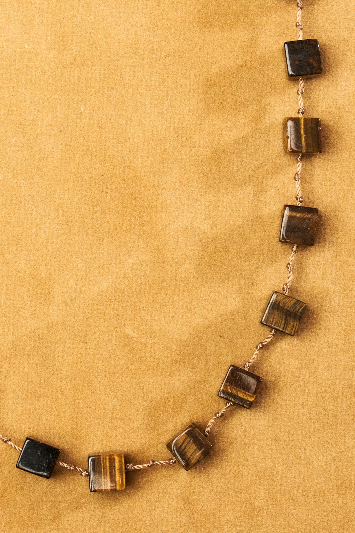 Tiger's Eye Cube Bead Necklace