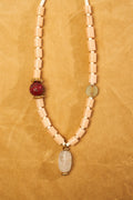Bead Necklace with Quartz Scarab Pendant