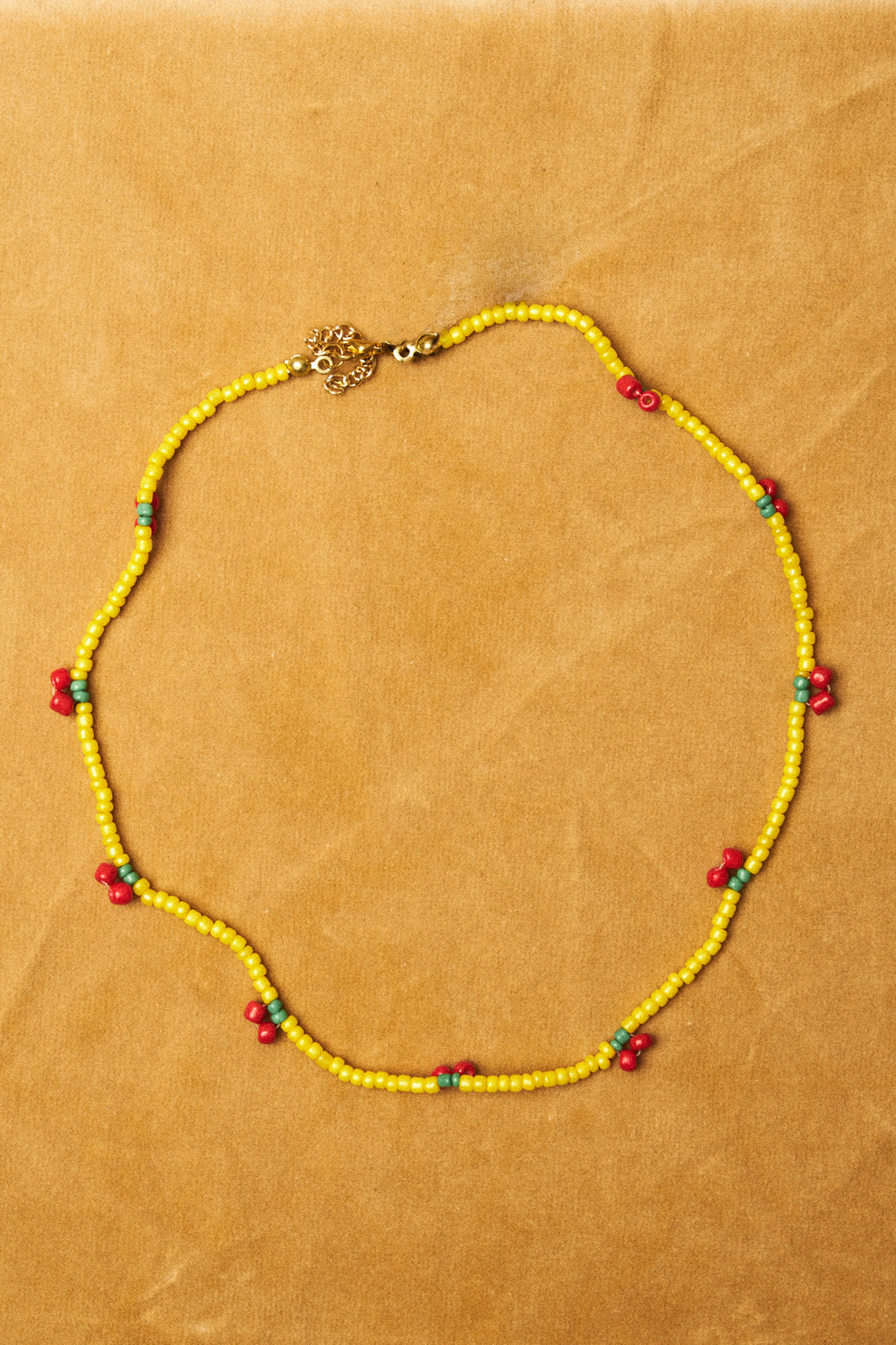 Yellow Cherry Bead Necklace