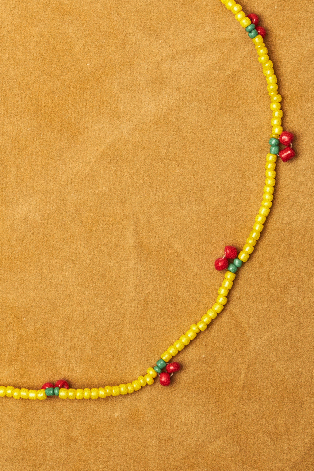 Yellow Cherry Bead Necklace