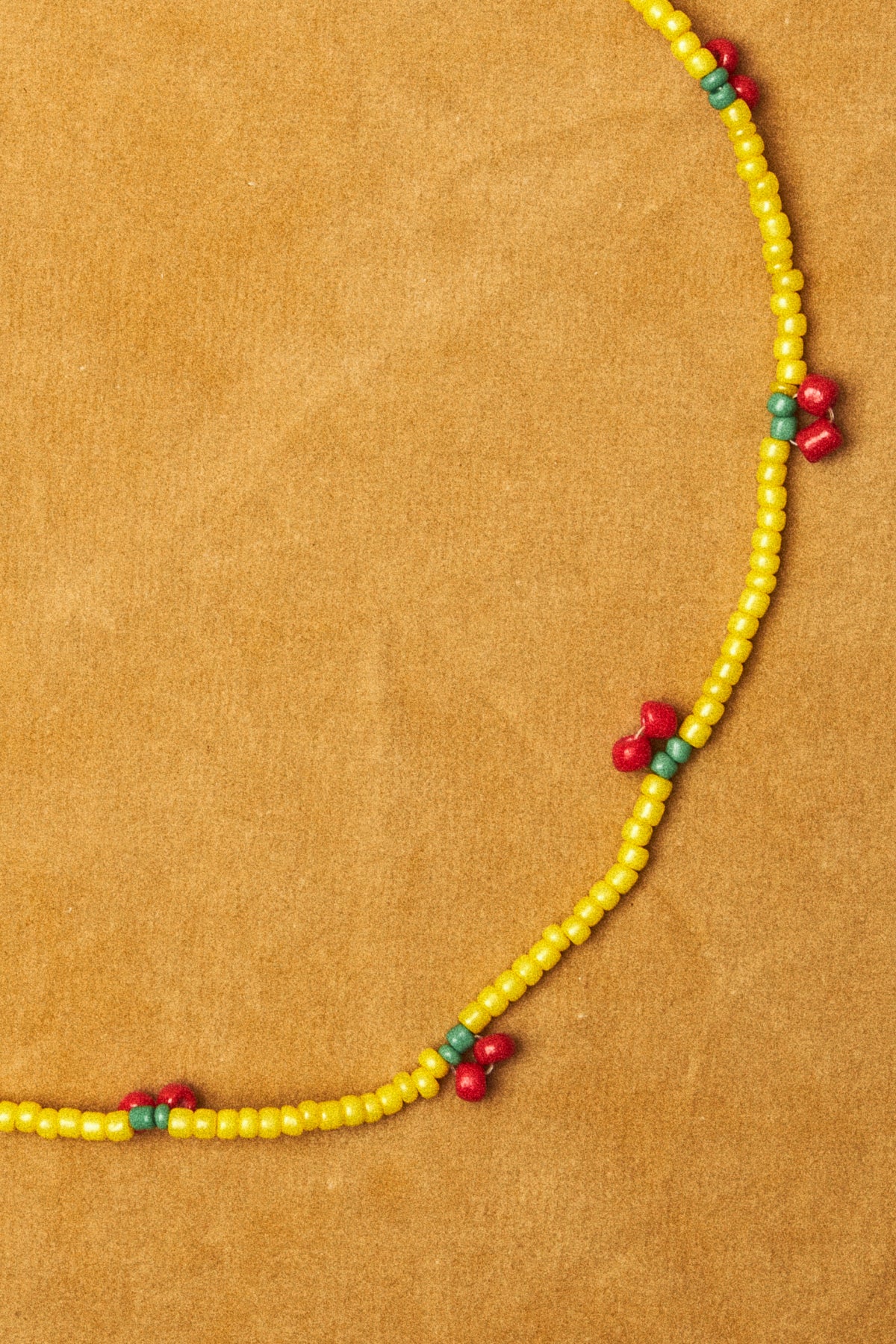 Yellow Cherry Bead Necklace