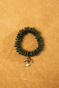 Jade Coined Bead Bracelet with Bird Charm