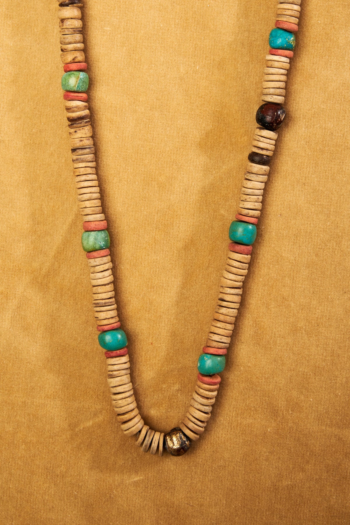 Mixed Bead Coin Necklace
