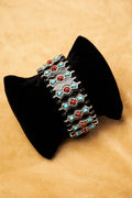 Woven Diamond Pavé, Black Enamel, & Turquoise Bracelet