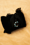 Silk Bracelet with Diamond Pavé & Turquoise Charm