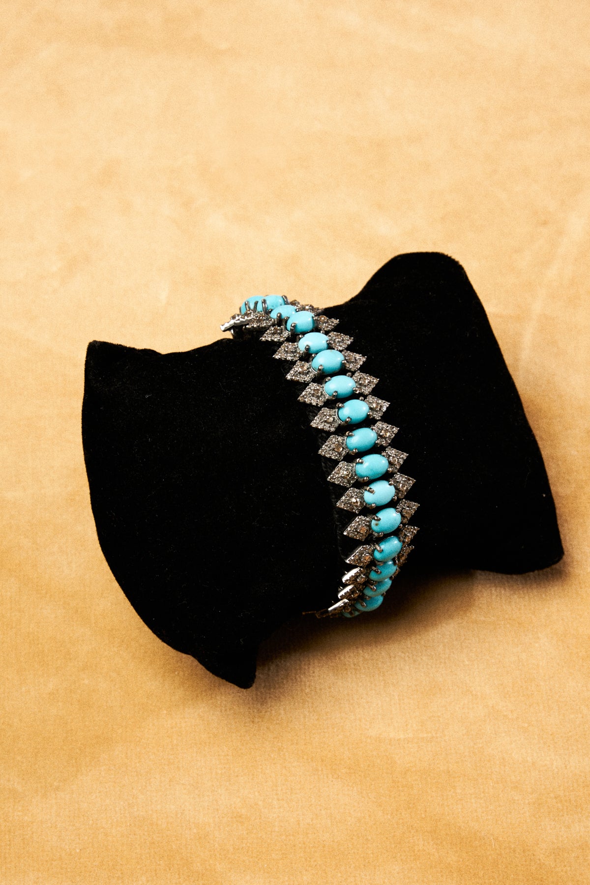 Woven Diamond Pavé & Turquoise Bracelet