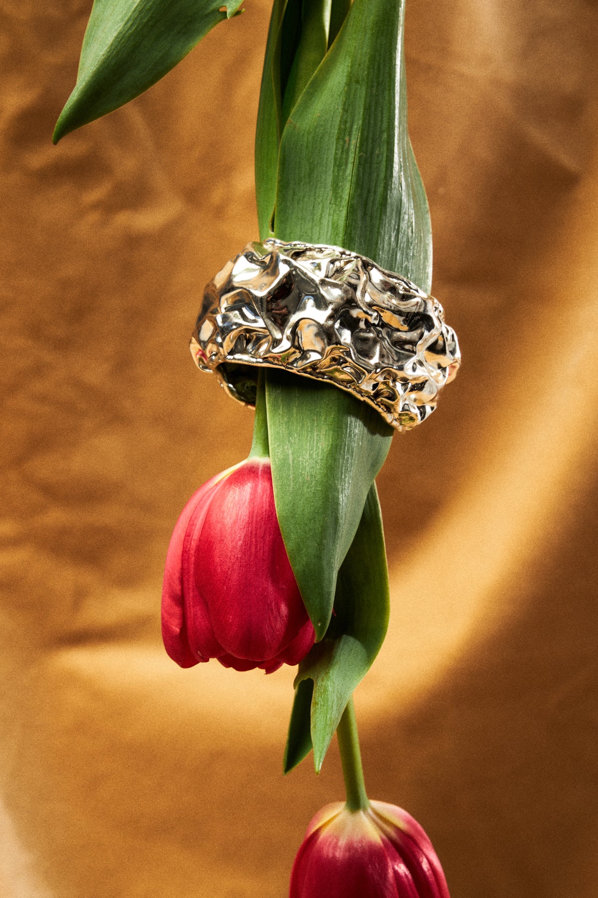 Crashed Silver Cuff Bracelet