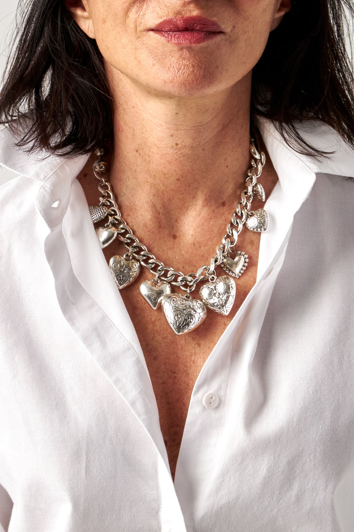 Multi Heart Charm Necklace