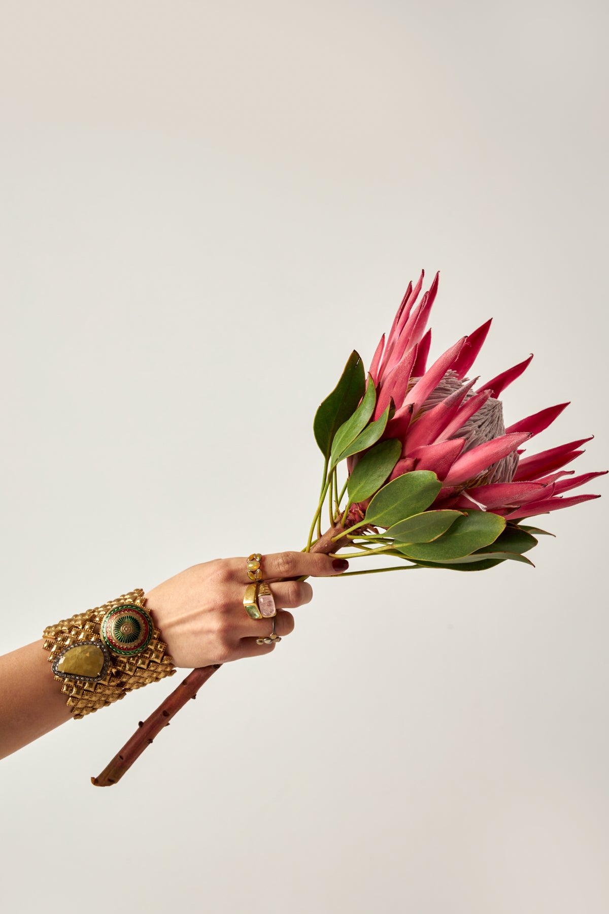 Textured Bracelet with Brooch Detail