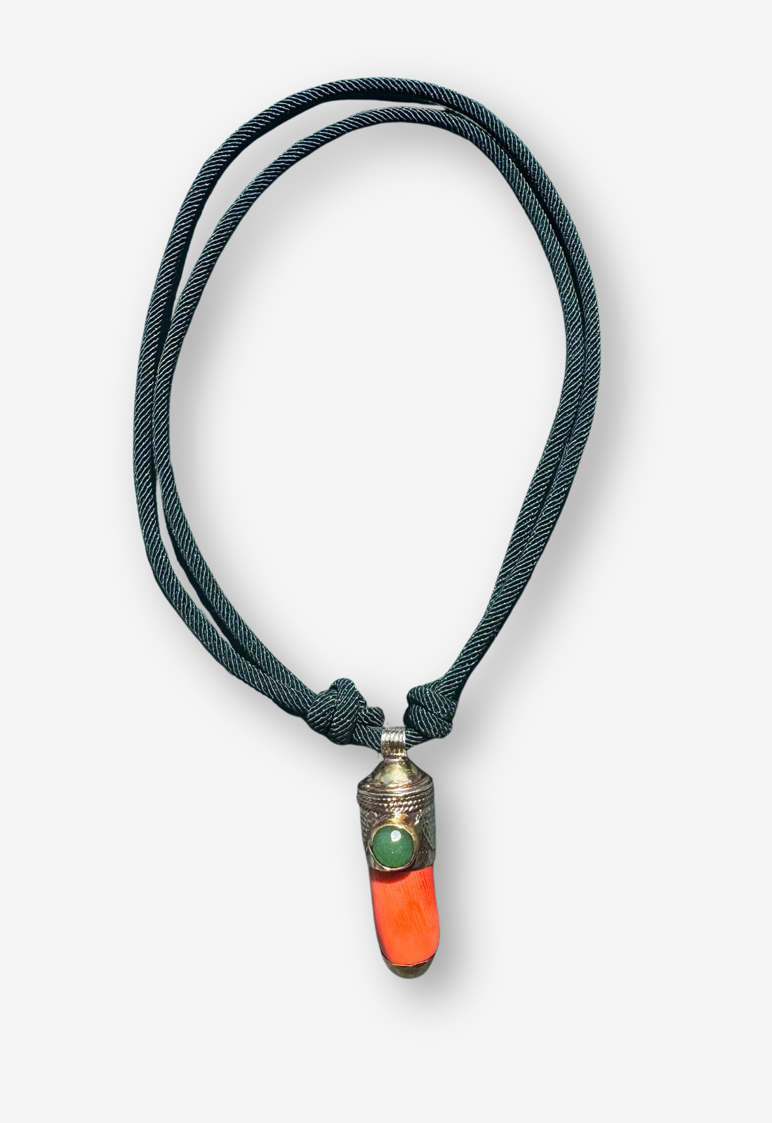 Coral & Gemstone Pendant Necklace