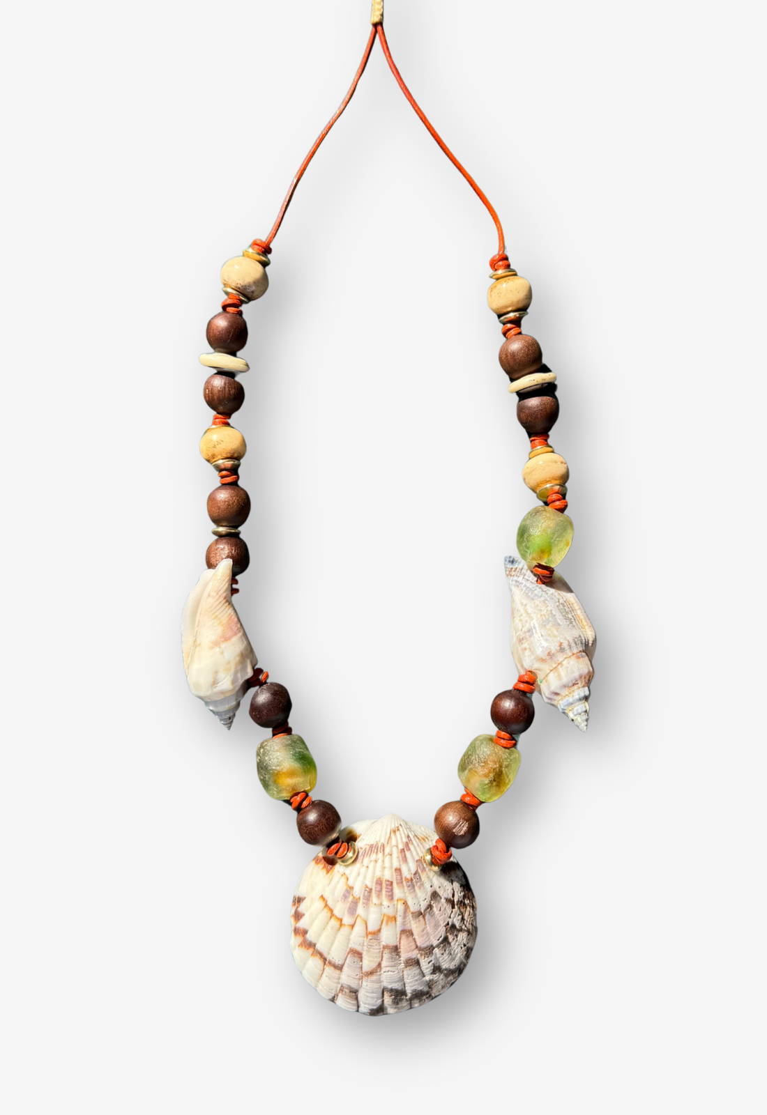 Seashell Necklace with Mixed Beads