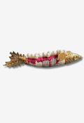 Fabric Fish Brooch with Pearl Accents