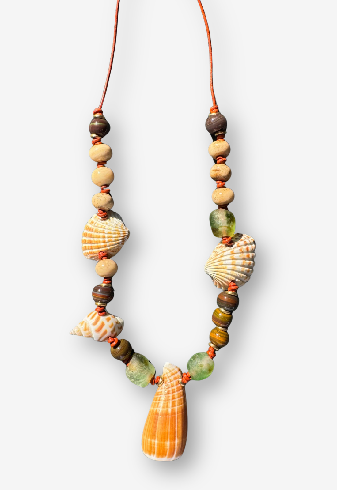 Seashell Necklace with Mixed Beads