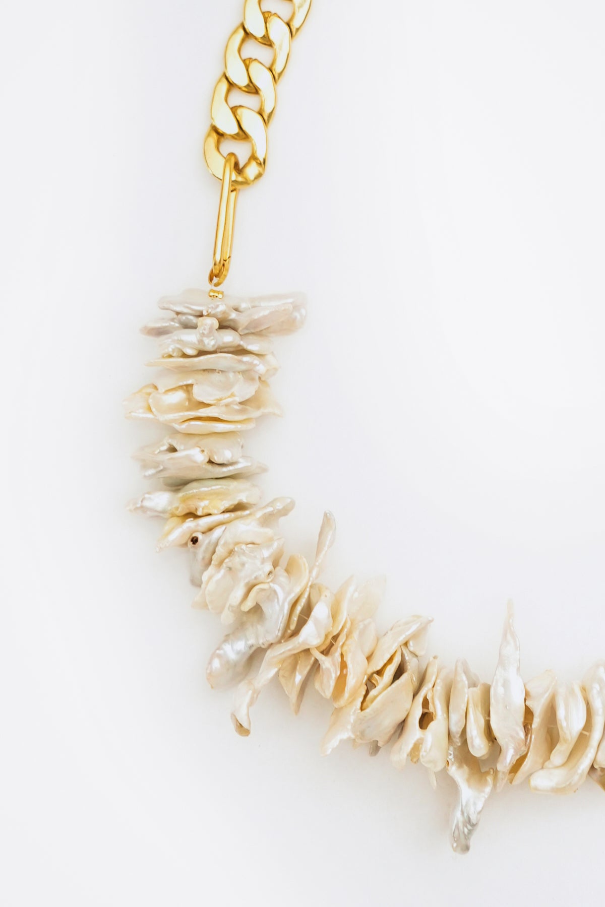 Pearl Coin Necklace with Chunky Chain