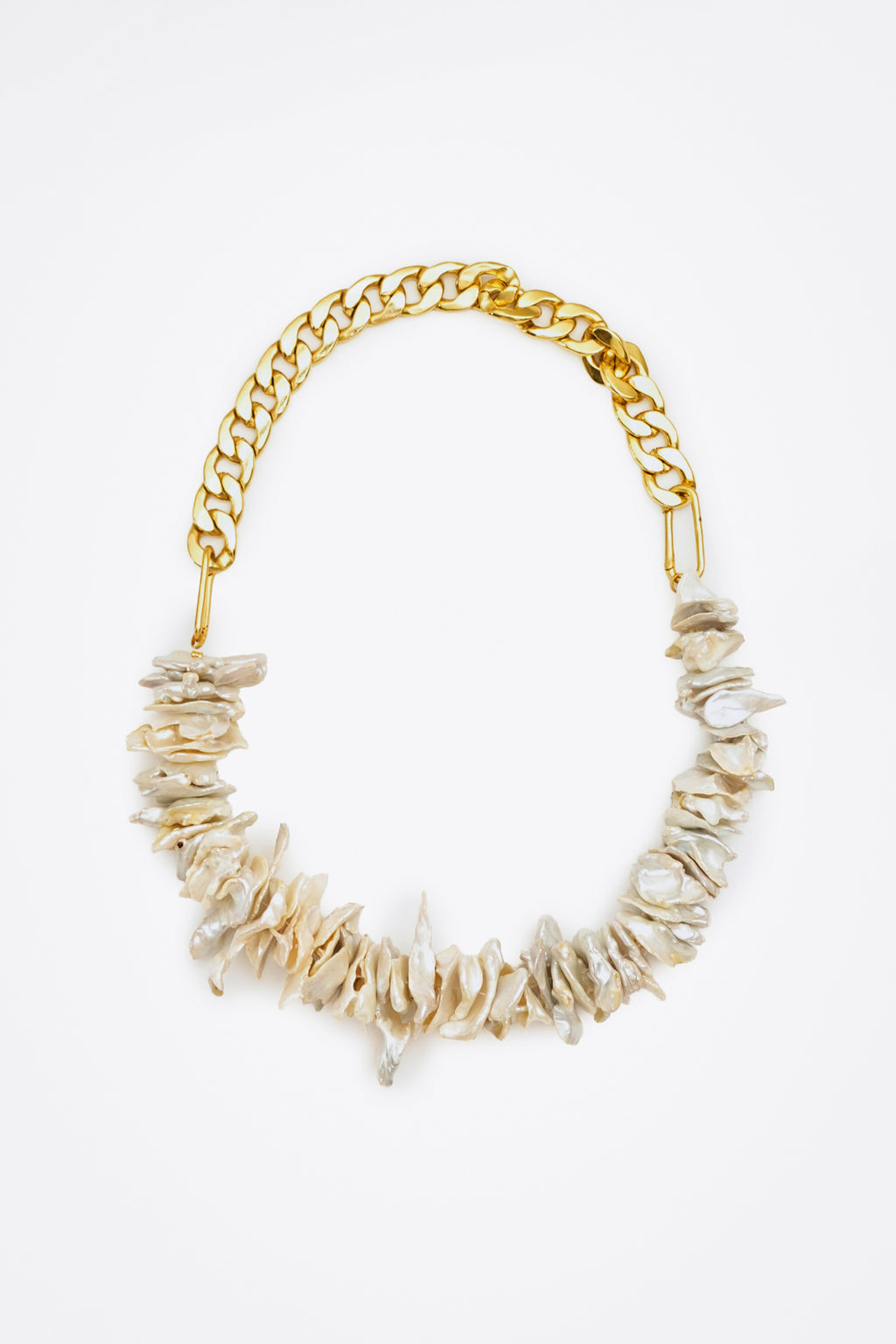 Pearl Coin Necklace with Chunky Chain