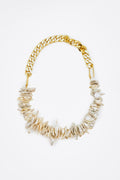 Pearl Coin Necklace with Chunky Chain