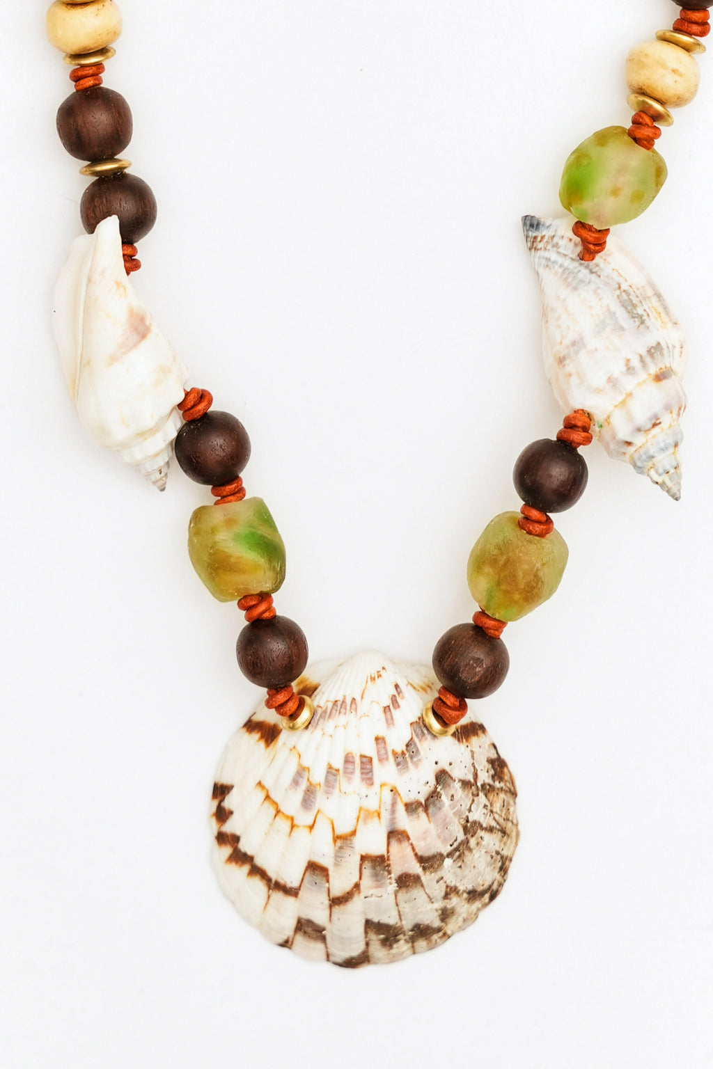 Seashell Necklace with Mixed Beads
