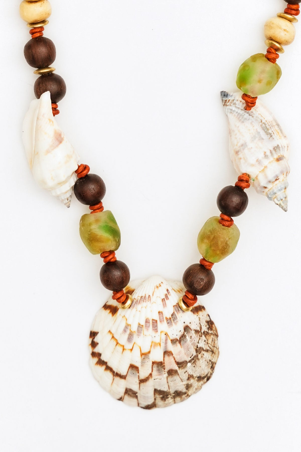Seashell Necklace with Mixed Beads
