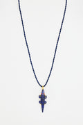 Lapis Lazuli Crocodile Pendant on Silk Cord