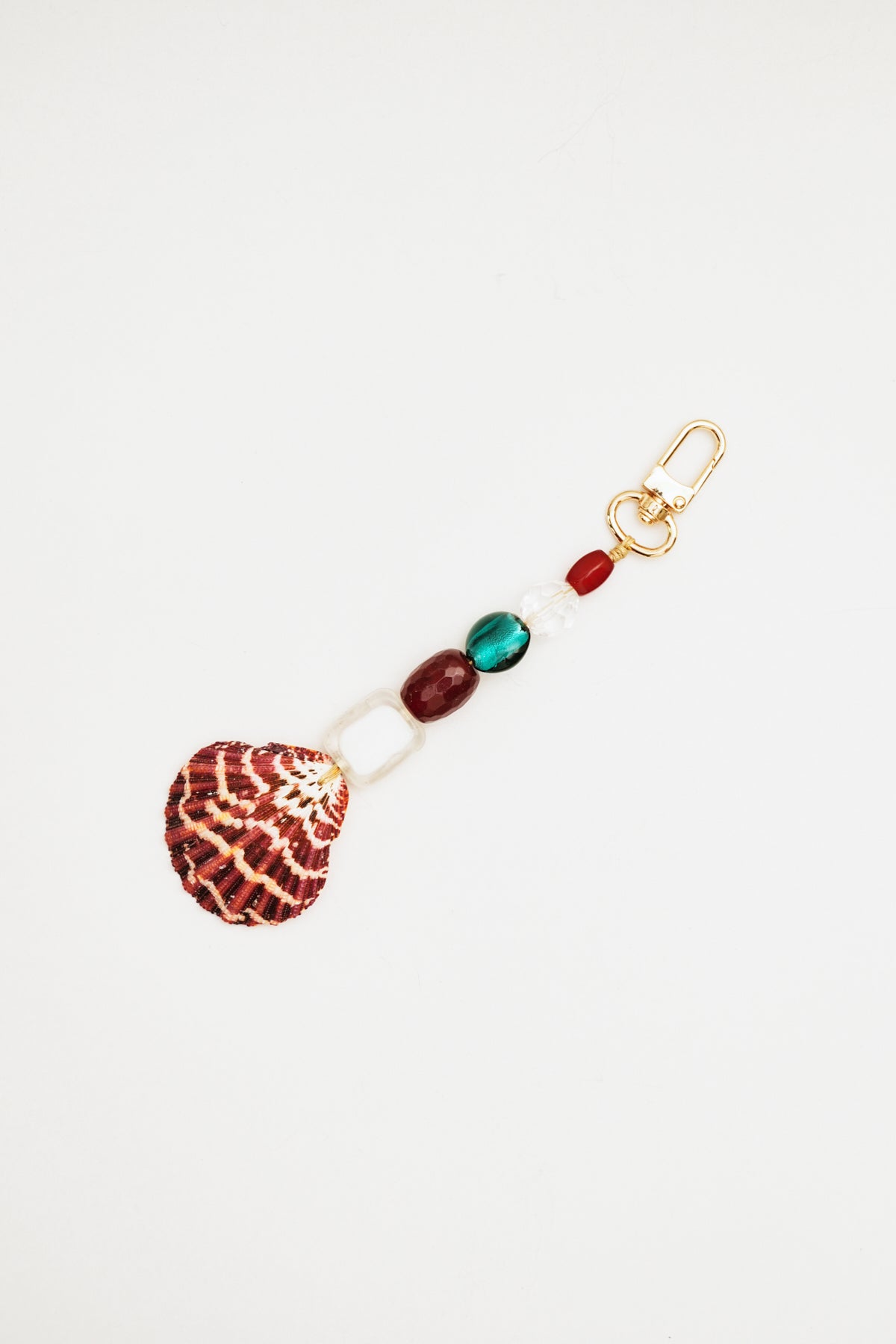 Seashell & Mixed Bead Bag Charm