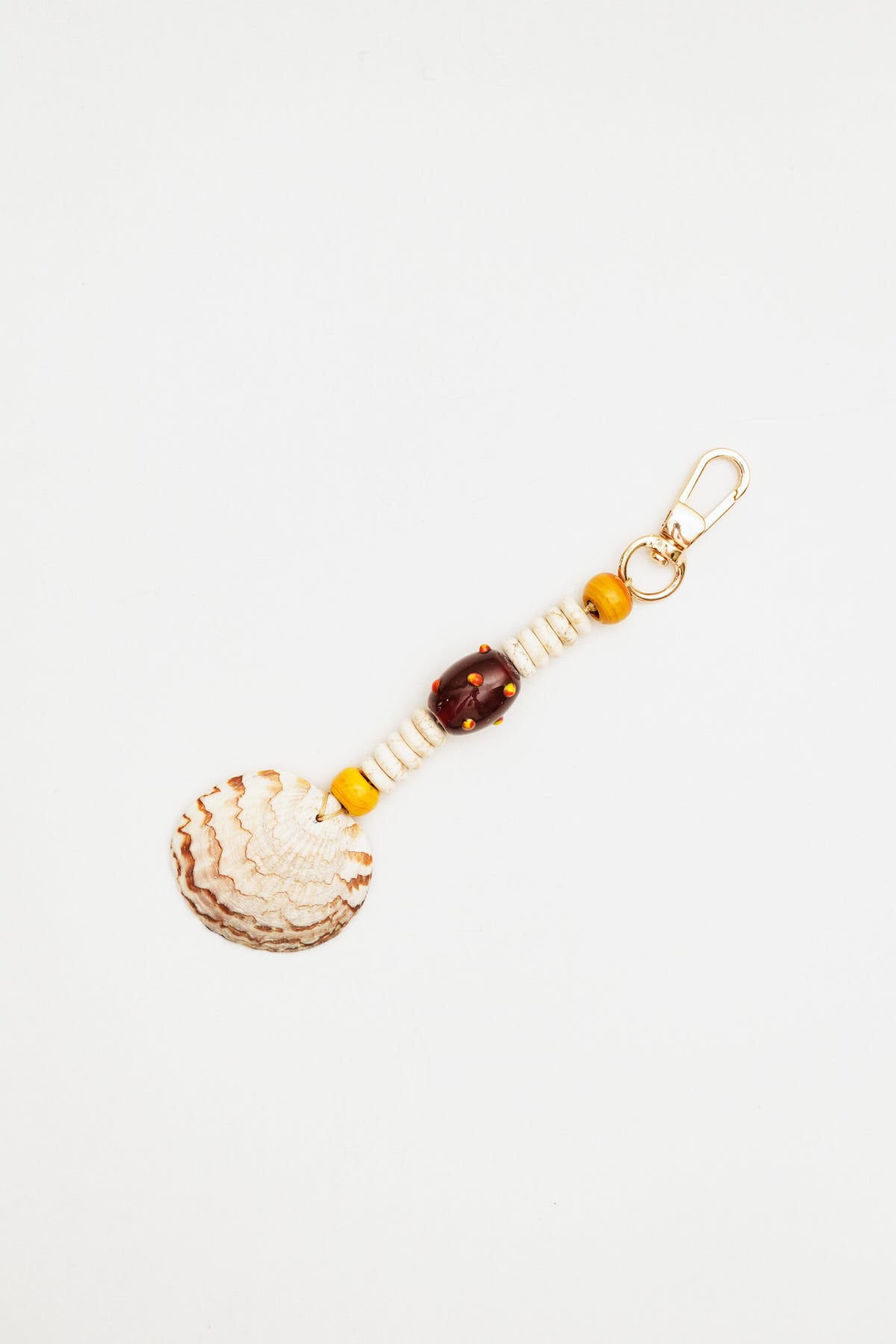 Seashell & Mixed Bead Bag Charm