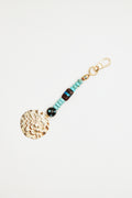 Seashell & Mixed Bead Bag Charm with Turquoise Details