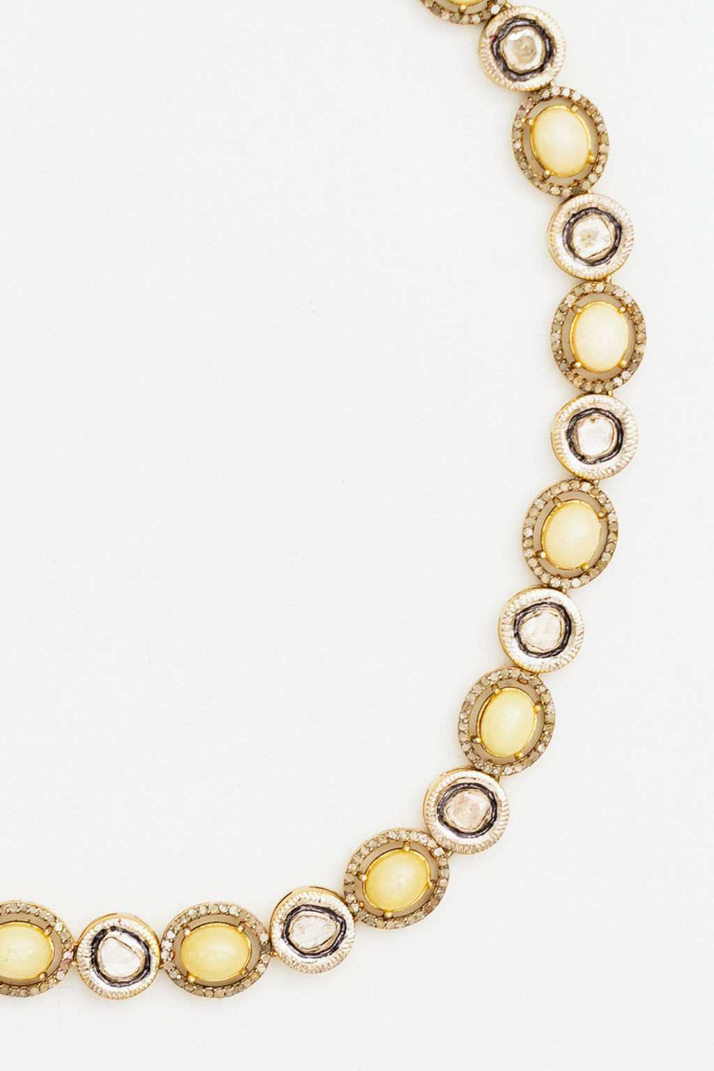 Rose-cut Diamond & Opal Cabochon Necklace