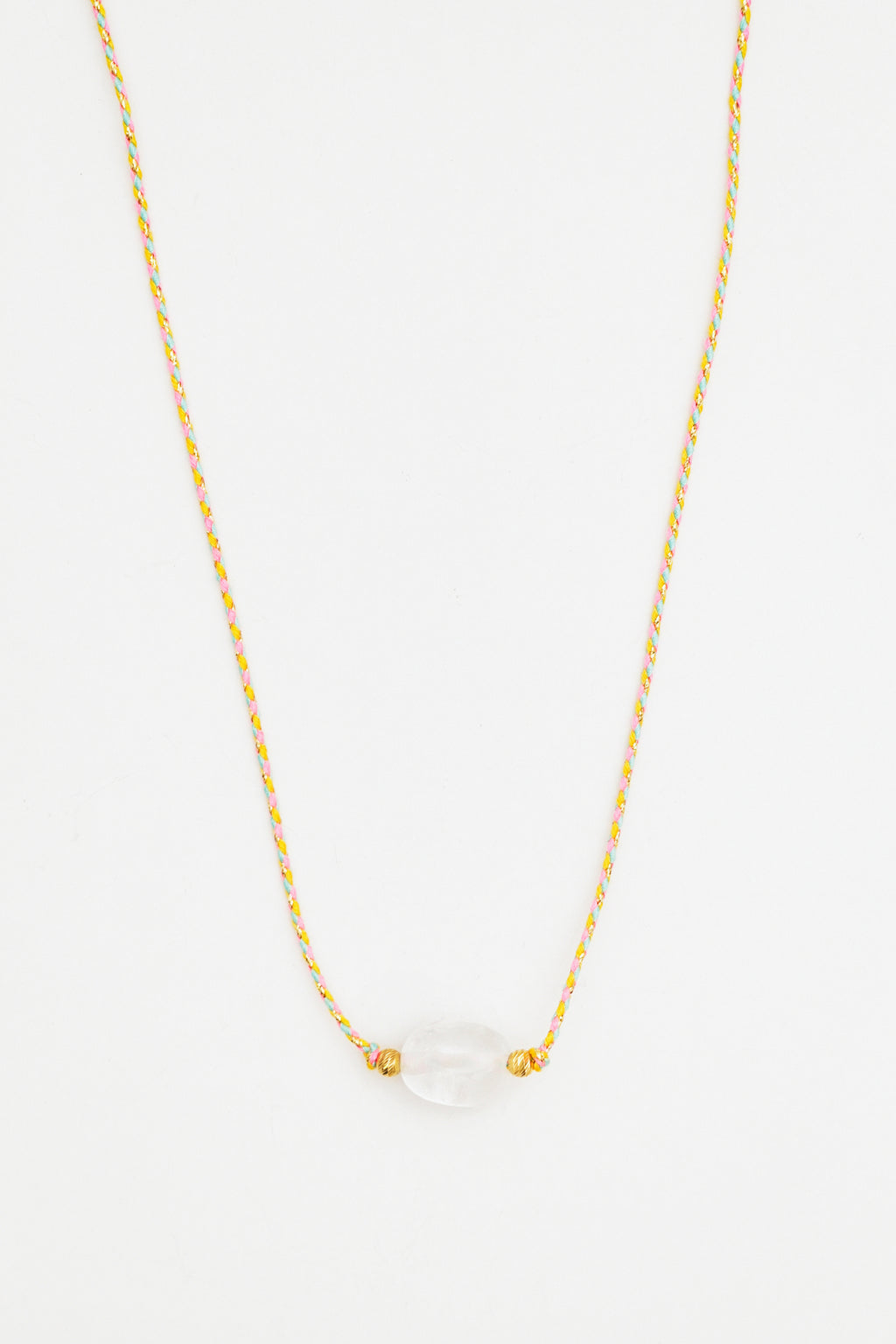 Clear Quartz Stone Charm Necklace