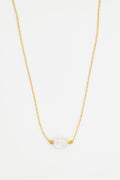 Clear Quartz Stone Charm Necklace