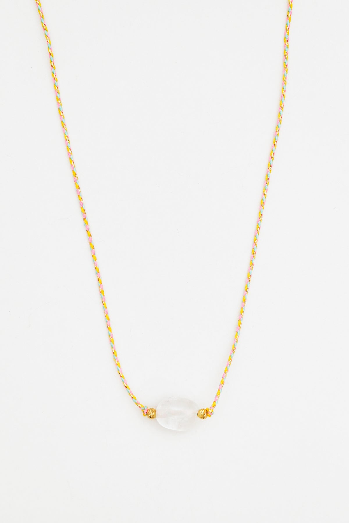 Clear Quartz Stone Charm Necklace