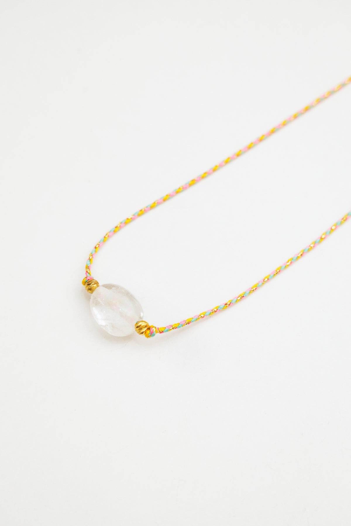 Clear Quartz Stone Charm Necklace