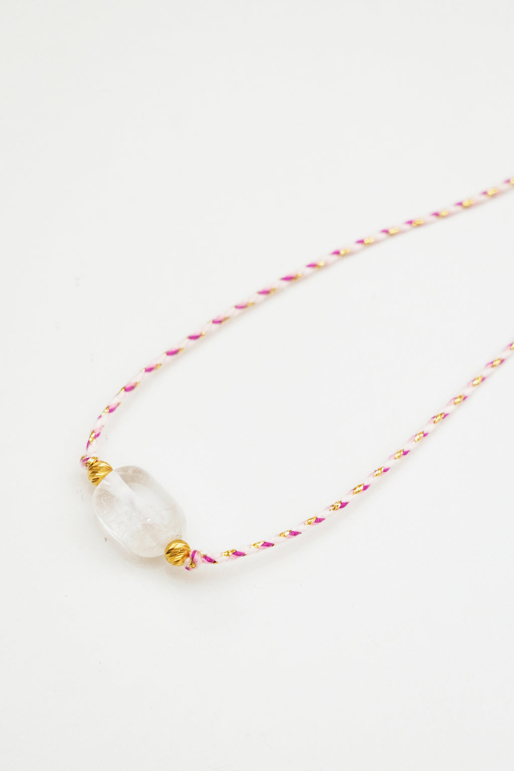 Clear Quartz Stone Charm Necklace