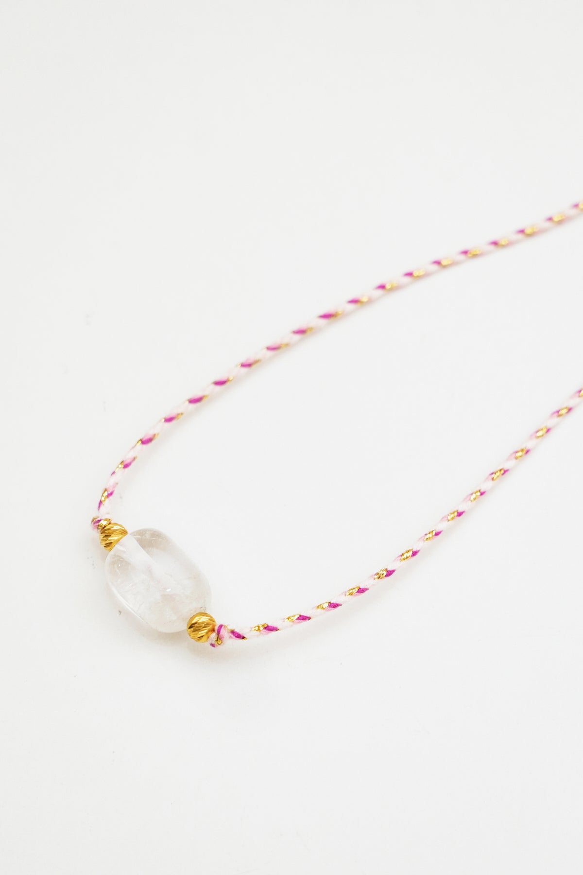Clear Quartz Stone Charm Necklace