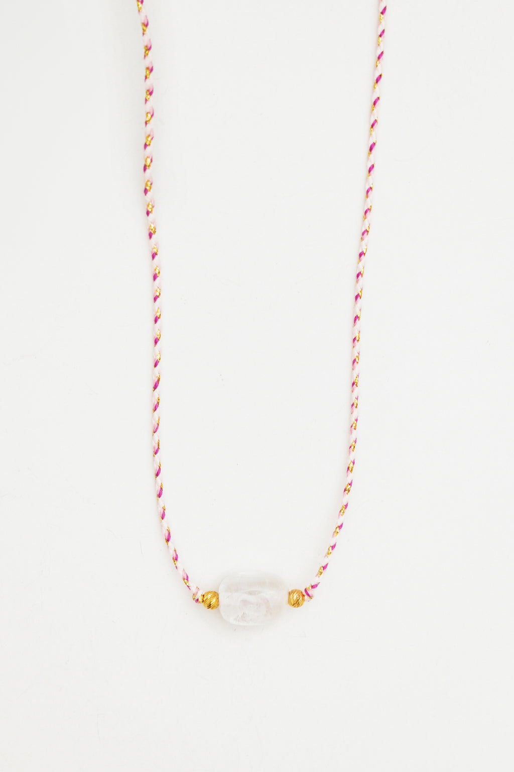 Clear Quartz Stone Charm Necklace