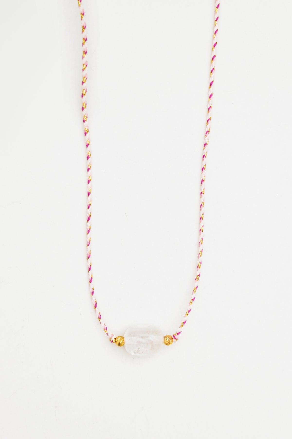 Clear Quartz Stone Charm Necklace