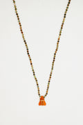 Mixed Bead Necklace with Bee Agathe Pendant