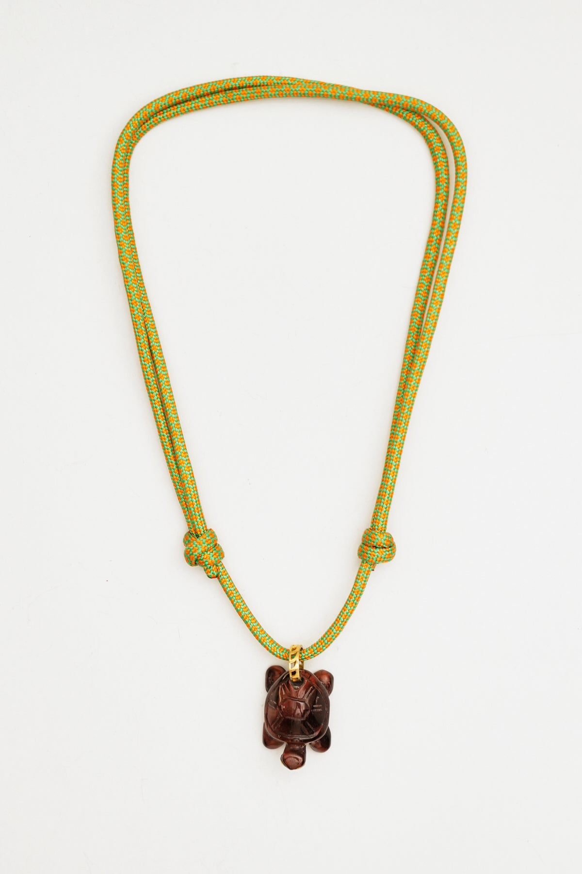 Turtle Charm Necklace with Adjustable Cord