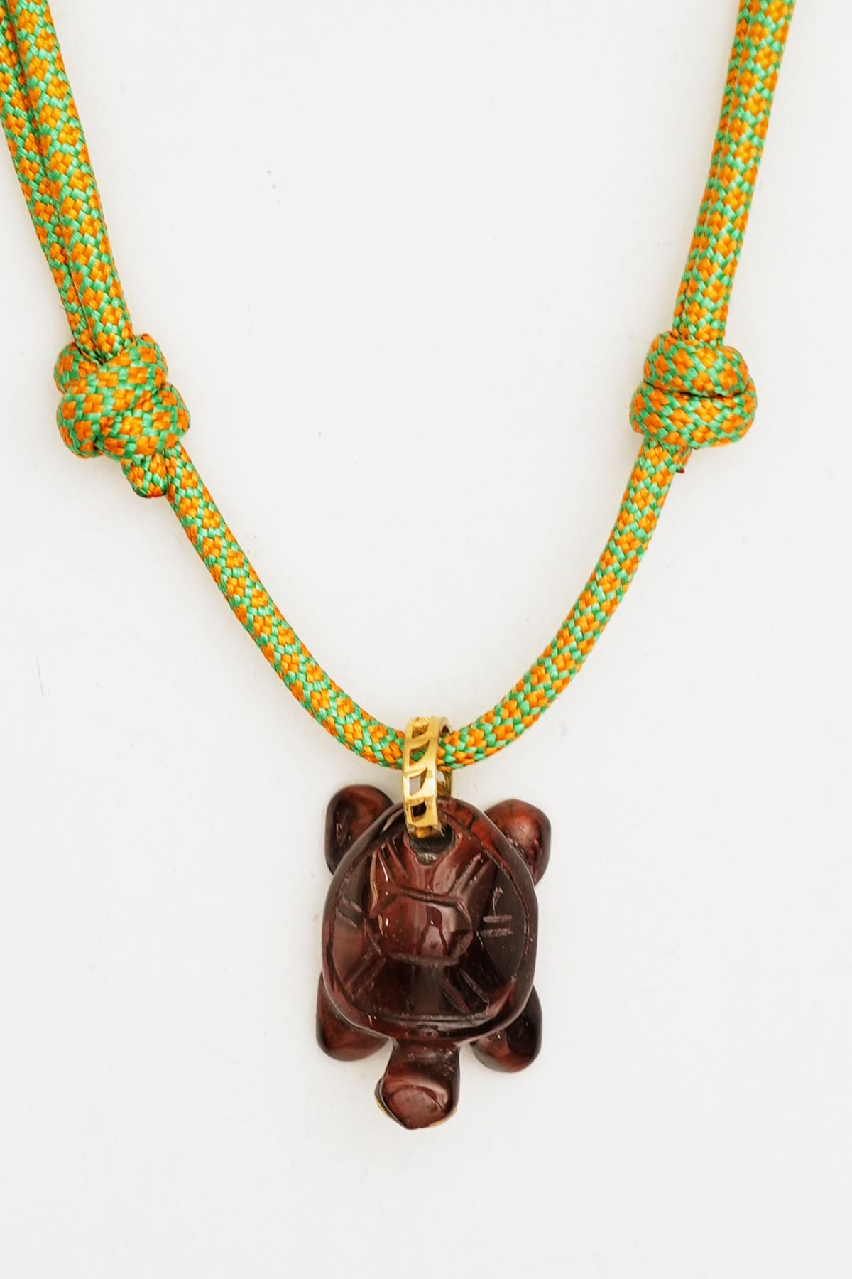 Turtle Charm Necklace with Adjustable Cord