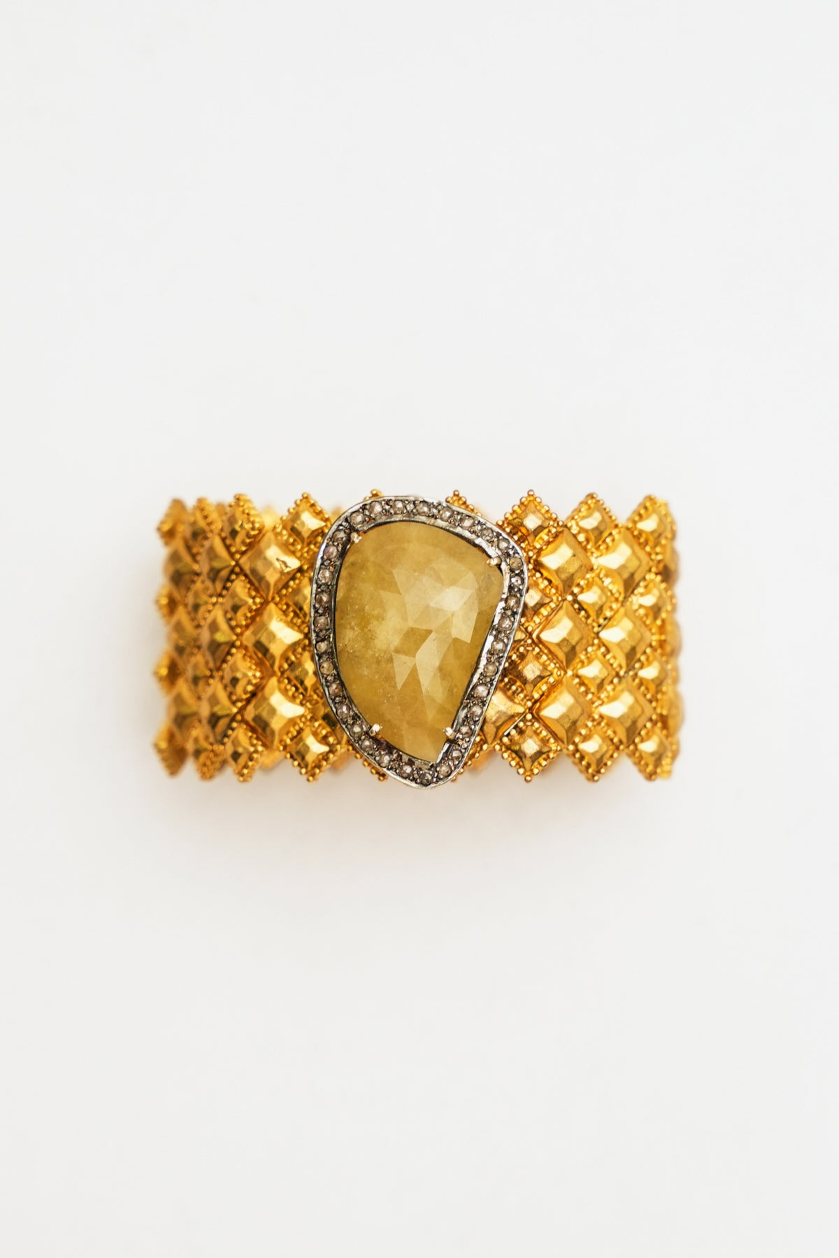 Textured Bracelet with Brooch Detail
