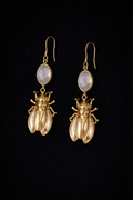 Bee earrings with Moonstones