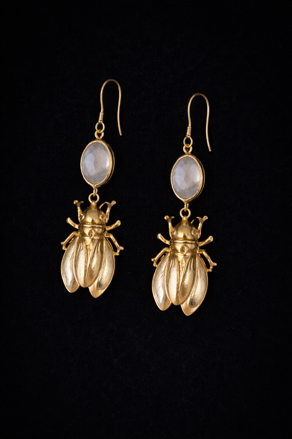 Bee earrings with Moonstones