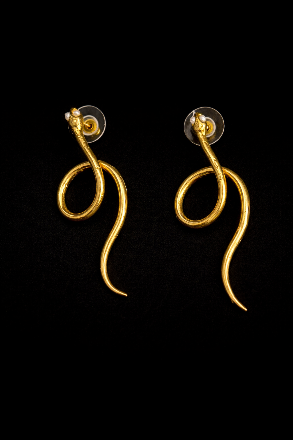 Snake Earrings with Pearl Eye Detail