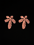 Glossy Coral Flower Earrings