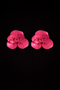 Glossy Coral Orchid Earrings